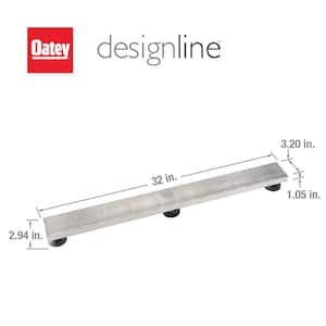 Designline 32 in. Stainless Steel Linear Shower Drain with Wedge Wire Pattern Drain Cover