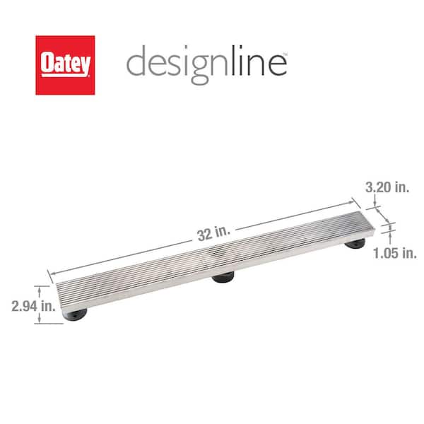 Designline 32 in. Stainless Steel Linear Shower Drain with Wedge Wire Pattern Drain Cover