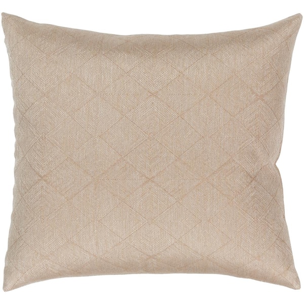 Livabliss Tethys Tan 18 in. x 18 in. Square Pillow Cover