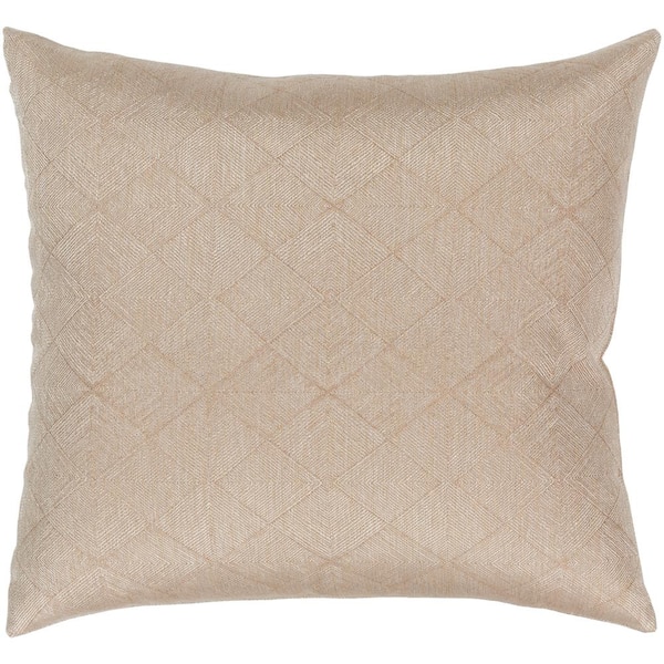 Livabliss Tethys Tan 22 in. x 22 in. Square Pillow Cover
