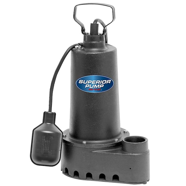 Superior Pump 1/3 HP Submersible Cast Iron Sump Pump with Tethered Float Switch