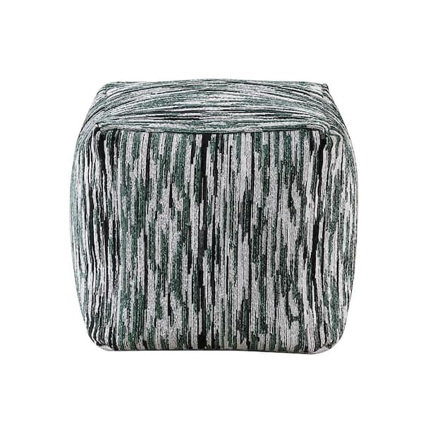 Lazzara Lucian Multi Color Jacquard Fabric Square Pouf