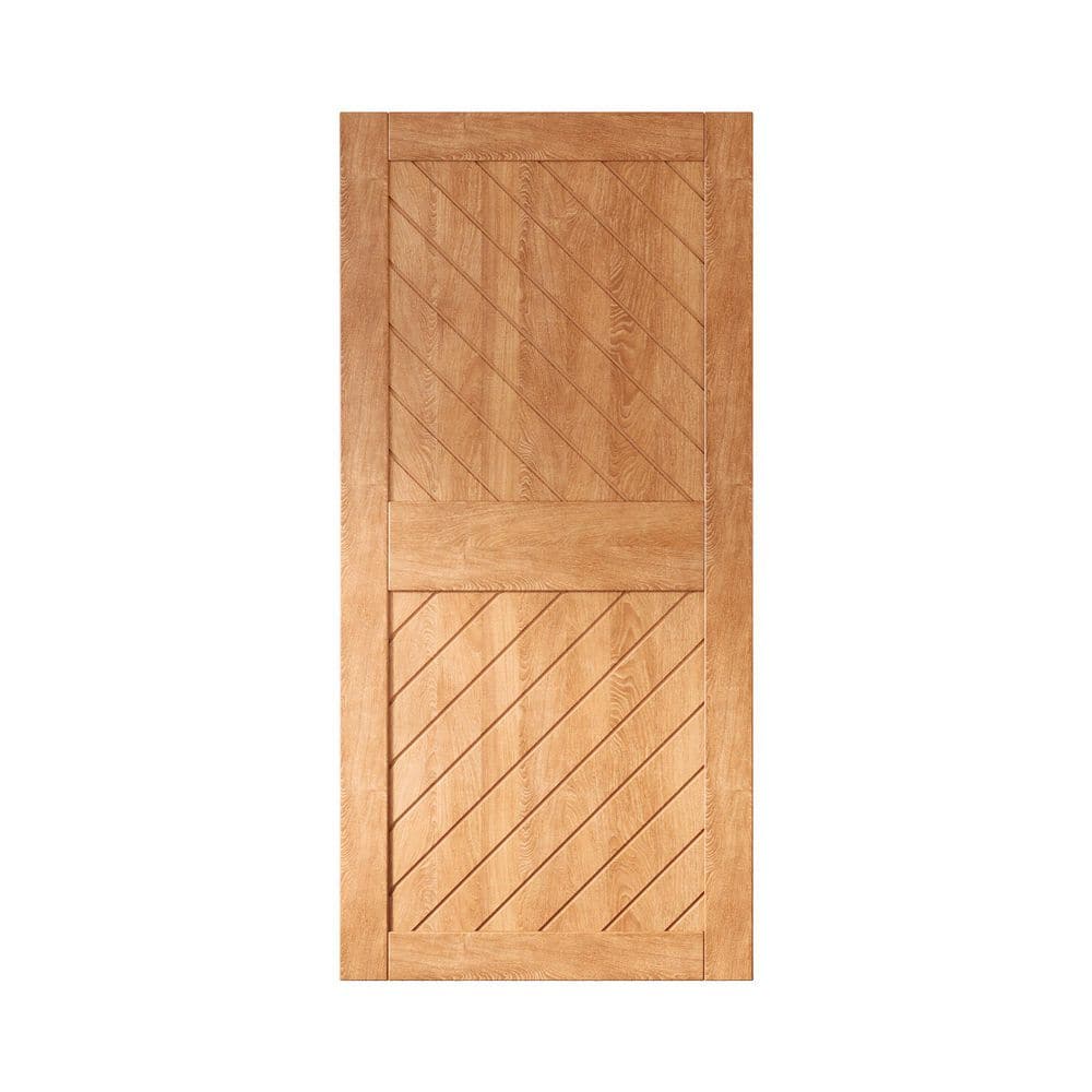 XT4 32 in. x 84 in. C-Panel Solid Core Early American Slanted Stripe Design Pine Wood Interior Sliding Barn Door Slab price history on PriceWatchPro