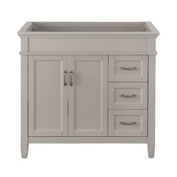 Home Decorators Collection Ashburn 36 in. W x 21.63 in. D x 34 in. H Bath Vanity Cabinet without Top in Grey ASGRA3621DR