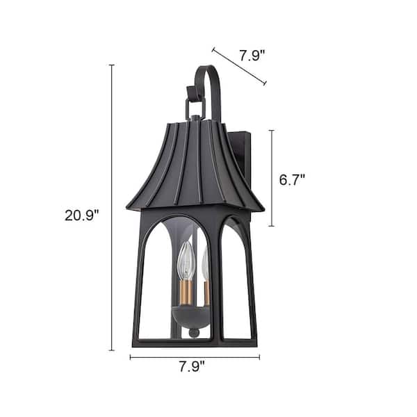 LLHZSY Acerbis 20.9 in. 3-Light Black/Gold Outdoor Hardwired LLHZSY Acerbis 20.9 in. 3-Light Black/Gold Outdoor Hardwired