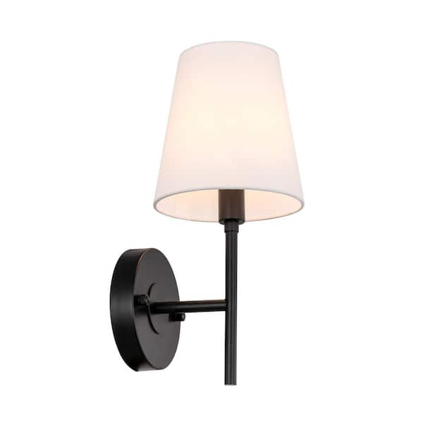 Timeless Home Cecilia 6 in. W x 12.1 in. H 1-Light Black and White