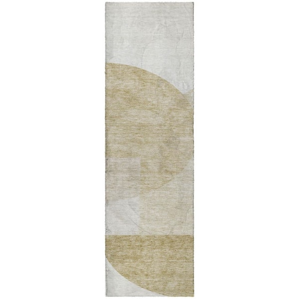 Dream Shag Premium Machine Washable Abstract ADS678 Brown 2 ft. x 7 ft. Runner Rug