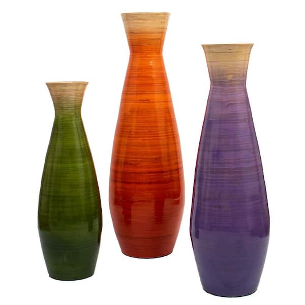 Uniquewise Classic Bamboo Floor Vase Handmade, For Dining, Living 