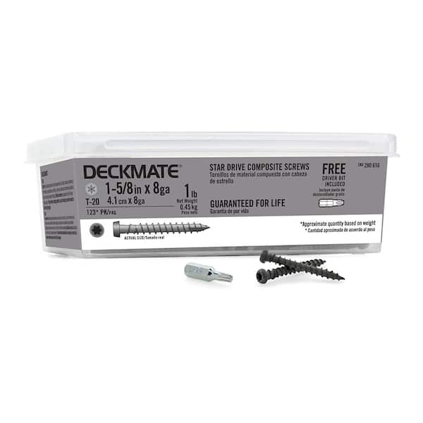 Deckmate 8 x 15/8 in. Coarse Gray PolymerPlated Steel StarDrive
