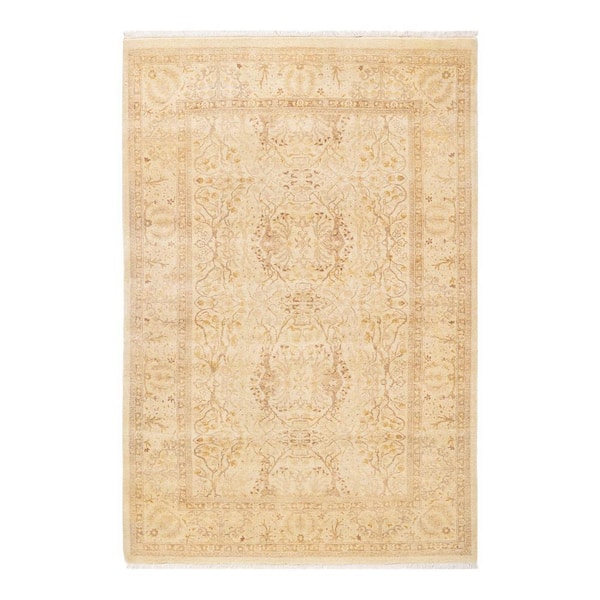Solo Rugs Mogul One-of-a-Kind Traditional Ivory 4 ft. 1 in. x 5 ft. 10 in. Oriental Area Rug