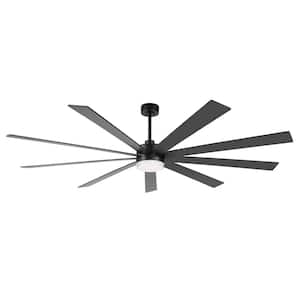 72 in. 9 Blades LED Indoor Black Ceiling Fan with Remote