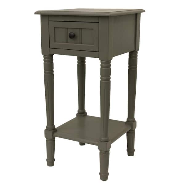 Decor Therapy Simplify Edge Gray 1-Drawer End Table
