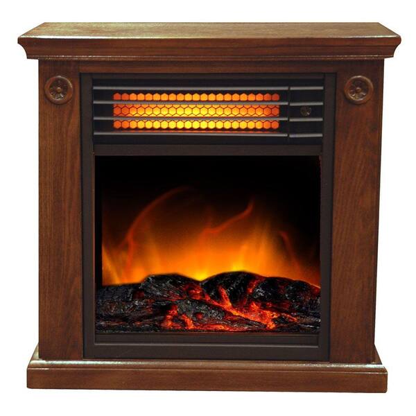 SUNHEAT 19 in. 1500-Watt Compact Infrared Fireplace Electric Portable Heater - Espresso