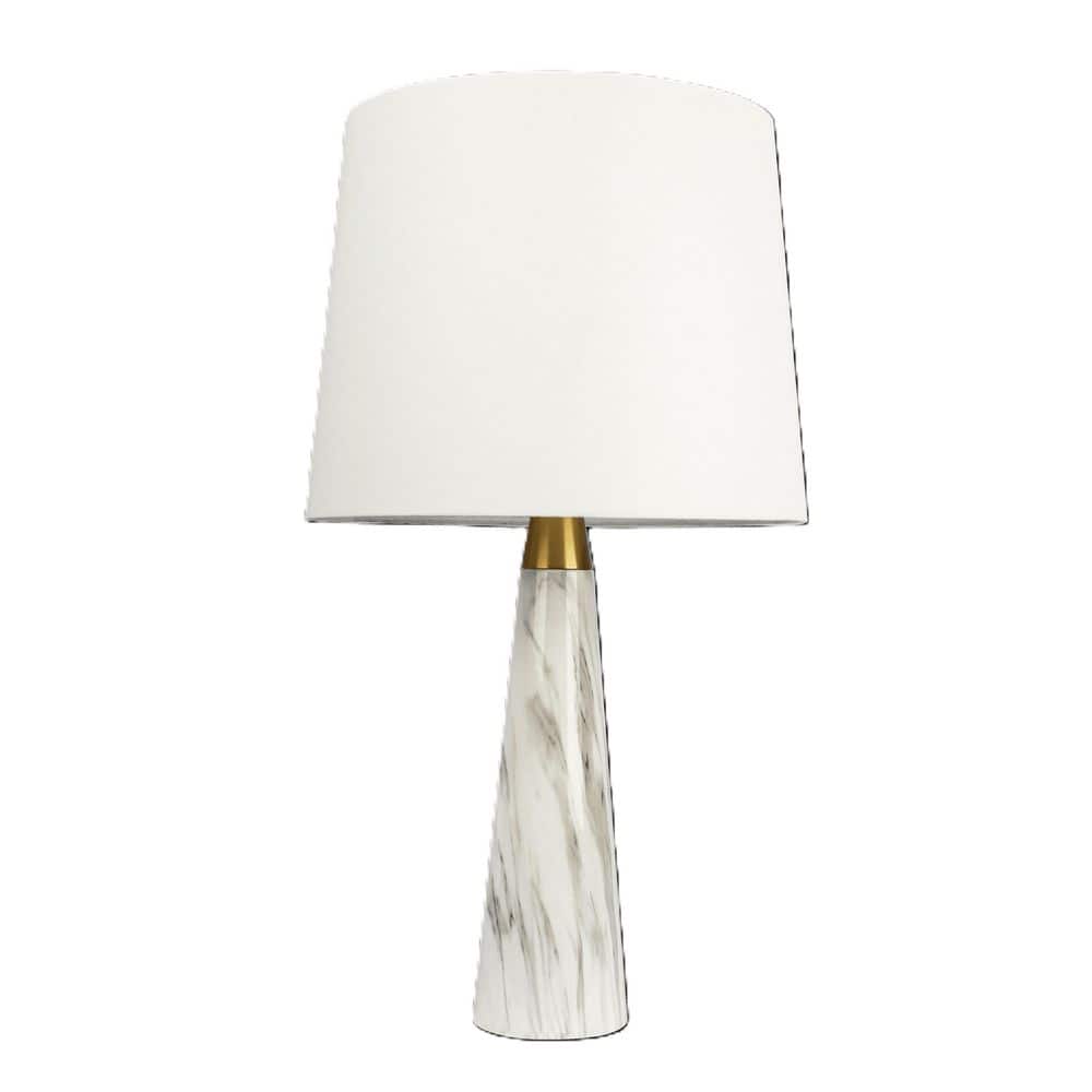 25 in. White Table Lamp with On/Off Switch Faux Marble Base Fabric Shade price history on PriceWatchPro