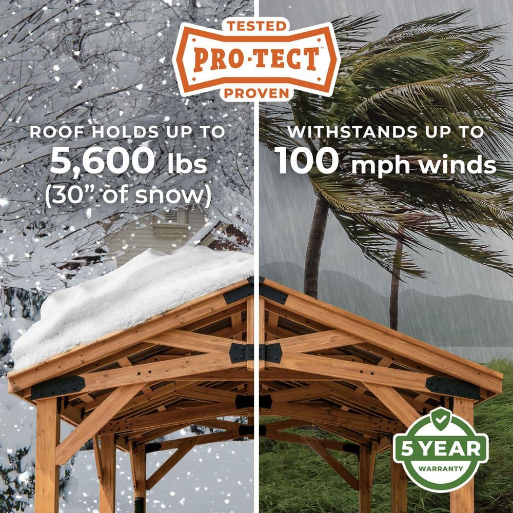 Norwood Cedar and Steel 10x10 Outdoor Gazebo
