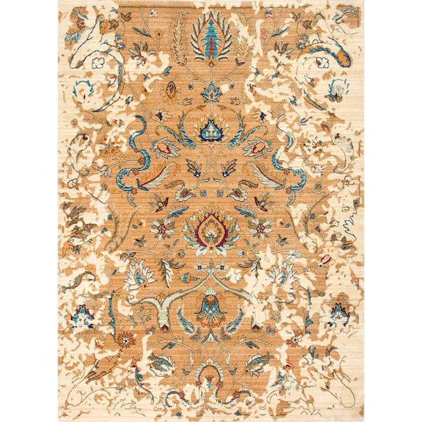 nuLOOM Sebrina Floral Persian Beige 3 ft. x 4 ft. Area Rug