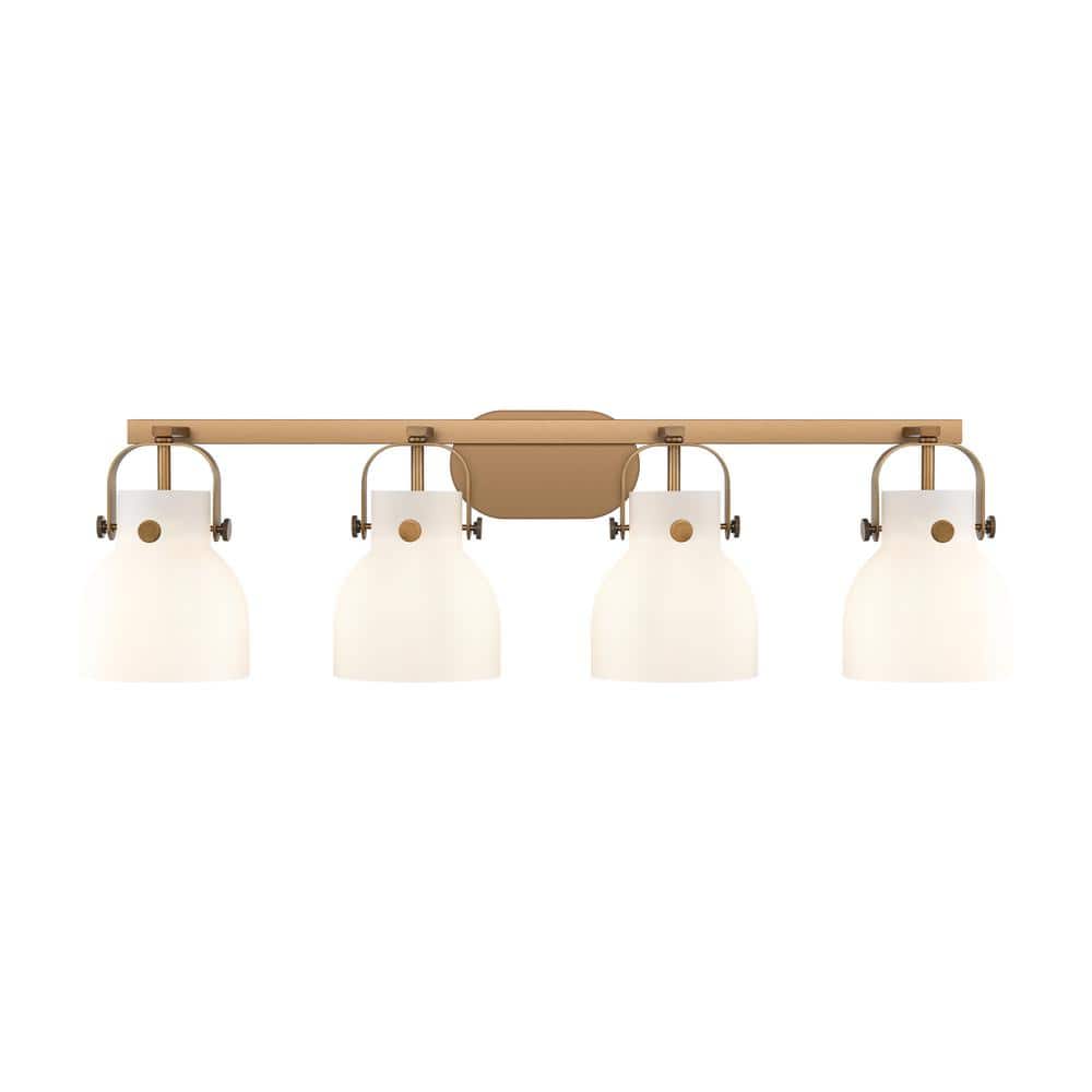 Pilaster II Bell 36.5 in. 4-Light Brushed Brass Vanity Light with Glass Shade price history on PriceWatchPro