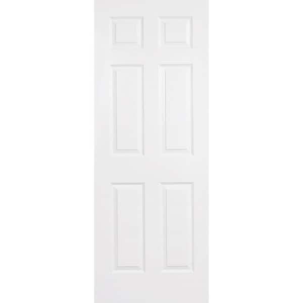 Steves & Sons 18 in. x 80 in. 6 Panel No Bore Solid Core White Primed Wood Interior Door Slab
