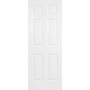 24 in. x 80 in. 6 Panel No Bore Solid Core White Primed Wood Interior Door Slab
