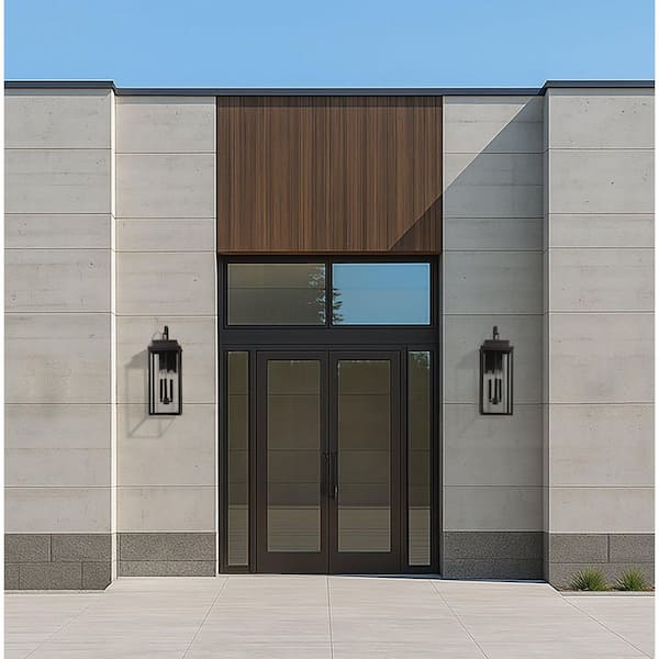 Hillside 25-inch 3-light Dark Bronze Exterior Wall Sconce with Clear Glass