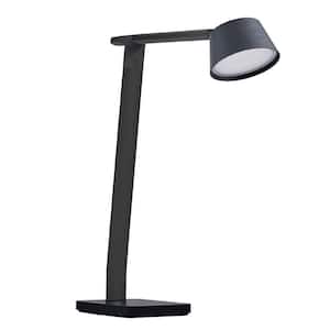 17 in. Black Indoor Desk Lamp with USB Charging Port, Automatic Circadian Lighting Pulse 16M RGB Colors