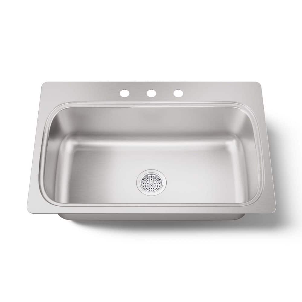 Verse Drop-In Stainless Steel 33 in. 3-Hole Single Basin Kitchen Sink price history on PriceWatchPro