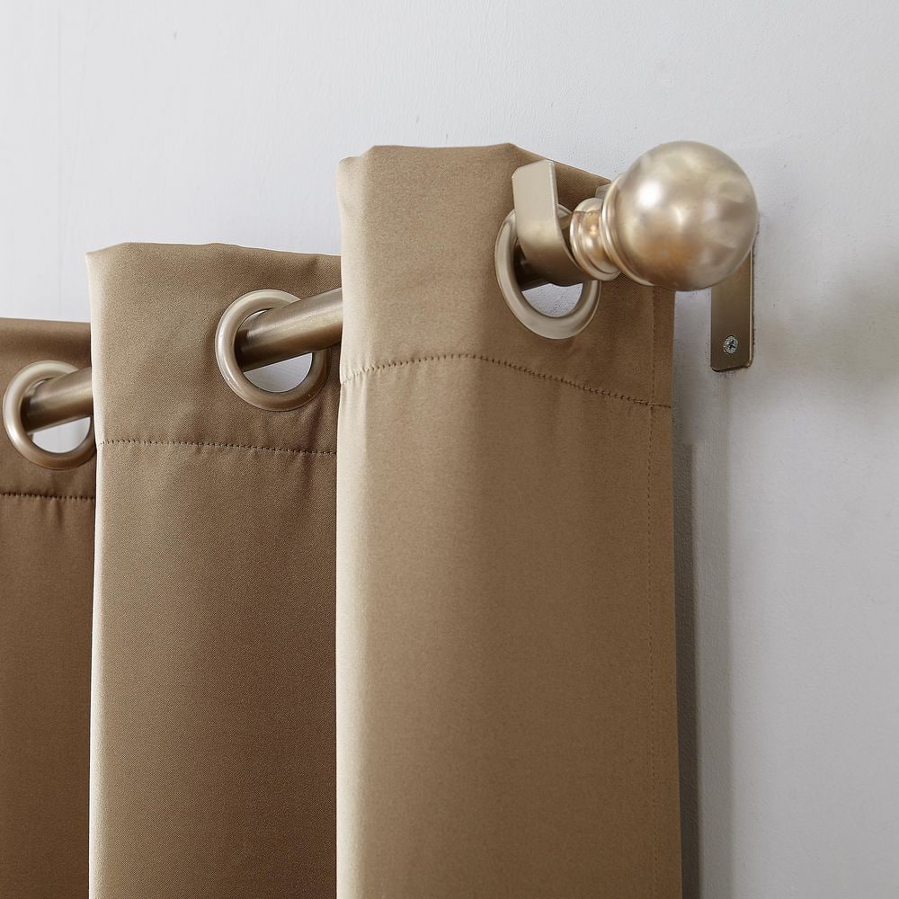Taupe Room-Darkening Grommet Polyester Window Panel