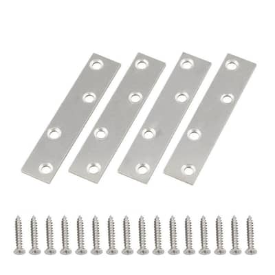 (2-Pack) 4 in. Stainless Steel Mending Plate