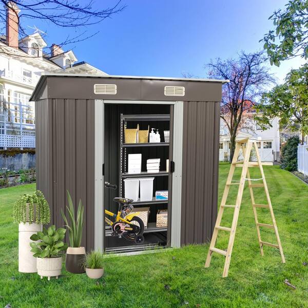 INNOBULE 6 ft. x 3.5 ft. Outdoor Metal Storage Shed (21 sq
