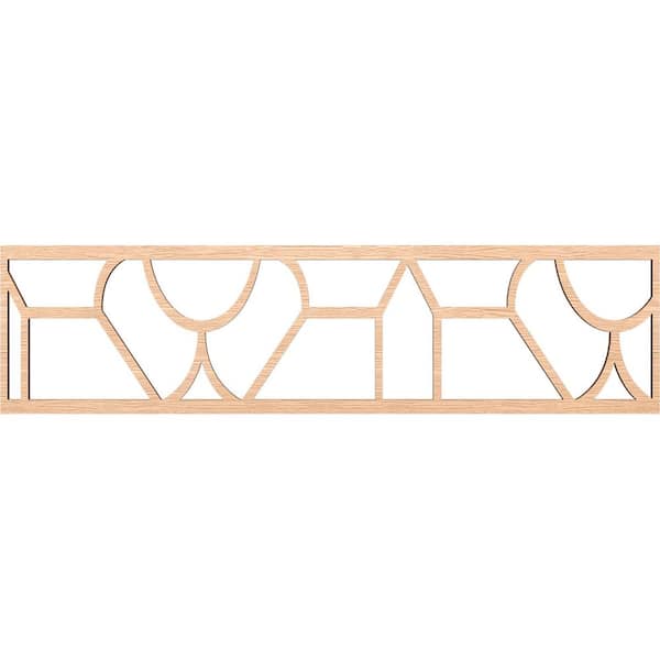 Ekena Millwork Whitechapel Fretwork 0.375 in. D x 47 in. W x 12 in. L Red Oak Wood Panel Moulding