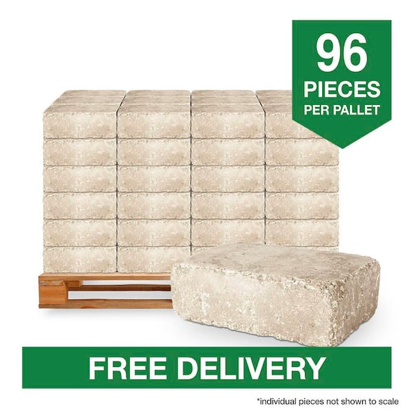 RumbleStone Large 3.5 in. x 10.5 in. x 7 in. Cafe Concrete Garden Wall Block (96 Pcs. / 24.5 sq. ft. / Pallet)