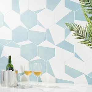 Eclipse Burst Turquoise 7.79 in. x 8.98 in. Matte Porcelain Floor and Wall Tile (9.03 sq. ft. / Case)