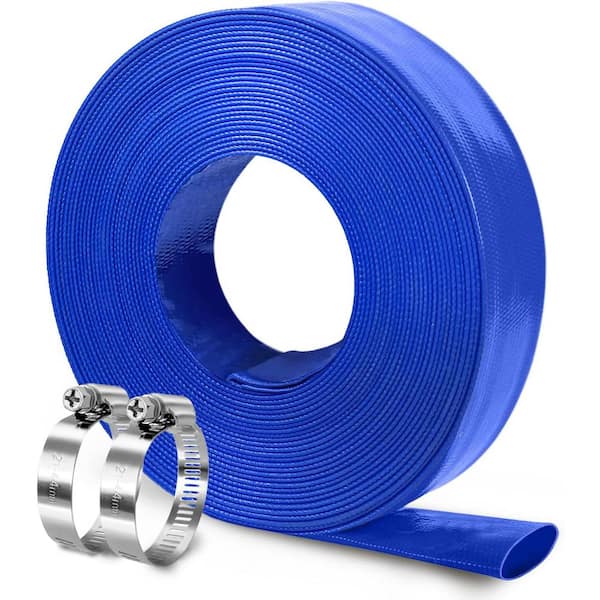 ITOPFOX 2.5 in. x 25 ft. Heavy-Duty Pool Backwash Discharge Hose Reinforced Lay-Flat Water Hose