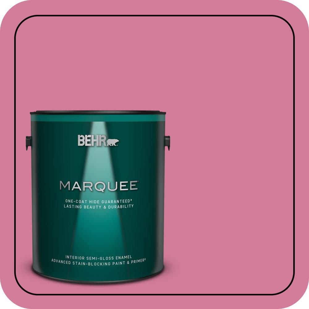 BEHR MARQUEE 1 gal. #P130-5 Little Bow Pink Semi-Gloss Enamel Interior ...