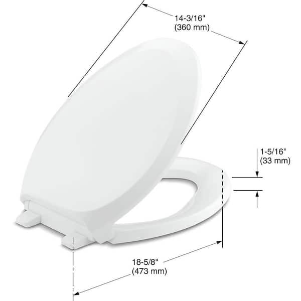 Kohler French Curve Quiet Close Elongated Closed Front Toilet Seat With Grip Tight Bumpers In White K 4713 0 The Home Depot - Kohler Toilet Seat Replacement Home Depot