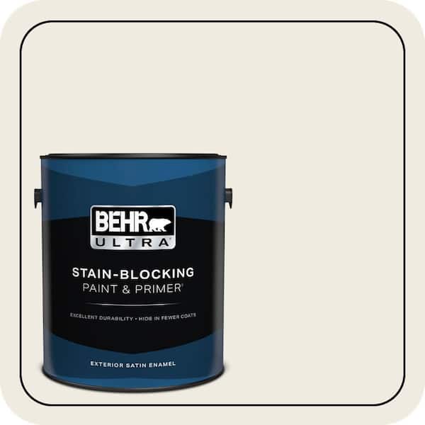 BEHR ULTRA 1 gal. #PWN-52 Glamorous White Satin Enamel Exterior Paint & Primer