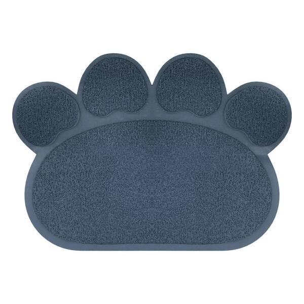 Petmaker Nonslip Food and Litter Paw Shaped Mat in Navy