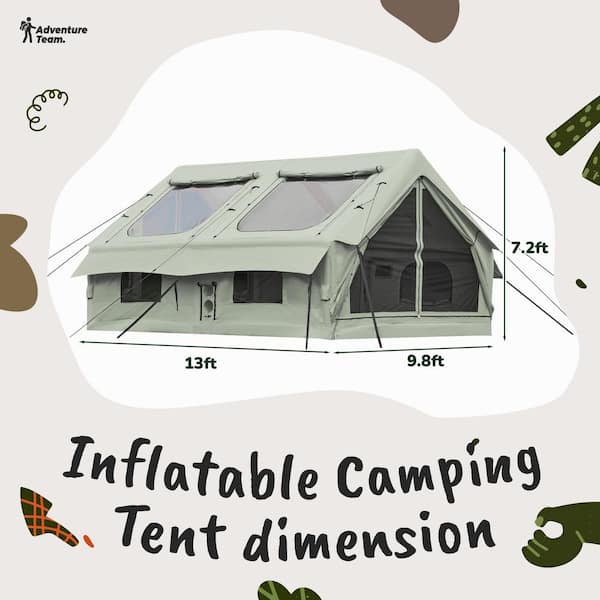 10 ft. x 13 ft. Inflatable Camping Tent, Waterproof and