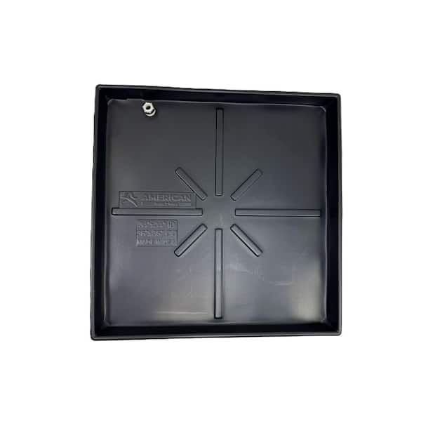 36 in. x 36 in. Heavy Duty Plastic HVAC Condensate Drain Pan with Drain Hose Adapter