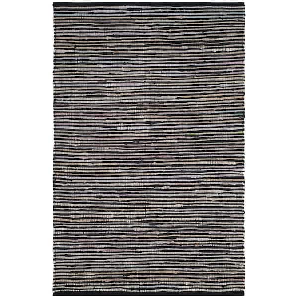 SAFAVIEH Rag Rug Black/Multi 4 ft. x 6 ft. Striped Gradient Area Rug