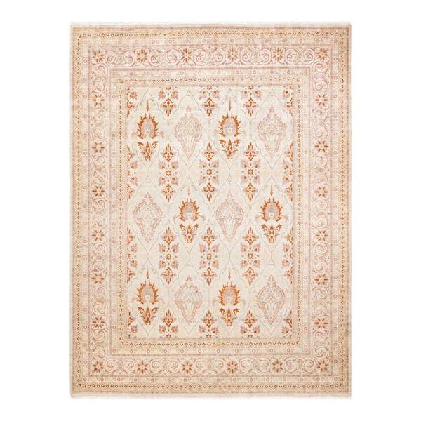 Solo Rugs Mogul One-of-a-Kind Traditional Ivory 8 ft. 0 in. x 10 ft. 5 in. Floral Area Rug