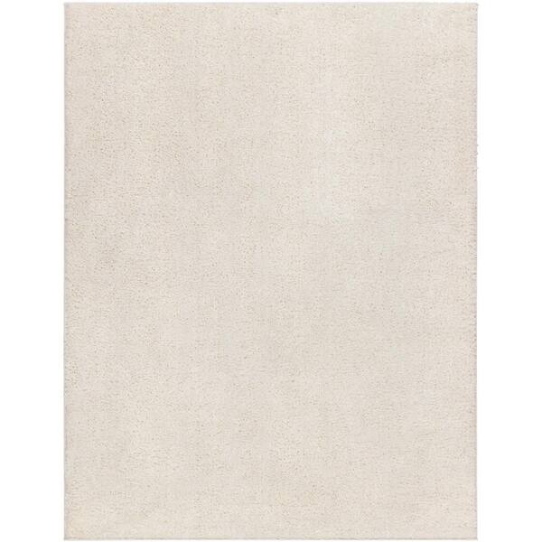 Livabliss Alfombra Cream 2 ft. x 3 ft. Solid Machine-Washable Indoor Area Rug