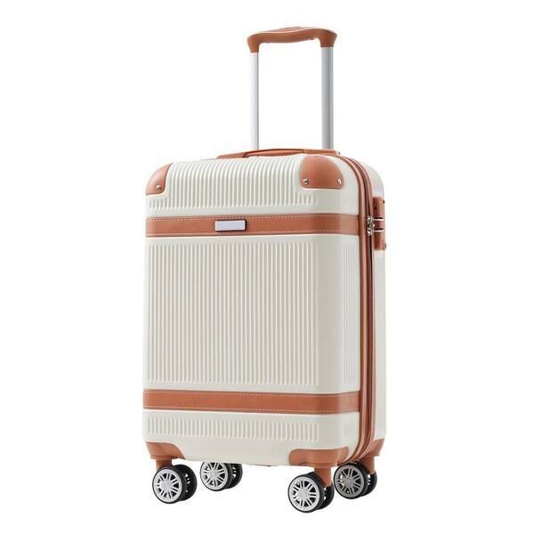 LIVACA 3-Piece Cream Lightweight ABS Plastic Hardshell Spinner TSA