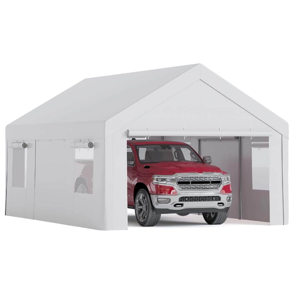 12x20 FT Heavy Duty Outdoor Carport Shelter – Weather-Resistant Storage for Cars, Trucks, Boats Easy Assembly price history on PriceWatchPro