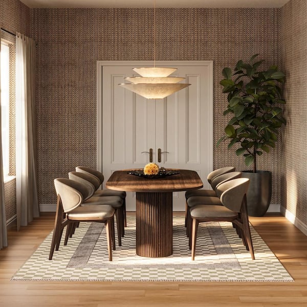 Carmeon Hamilton x Rugs Memphis Modern Checkered Hand Woven Green/Grey 10 ft. x 14 ft. Indoor Area Rug