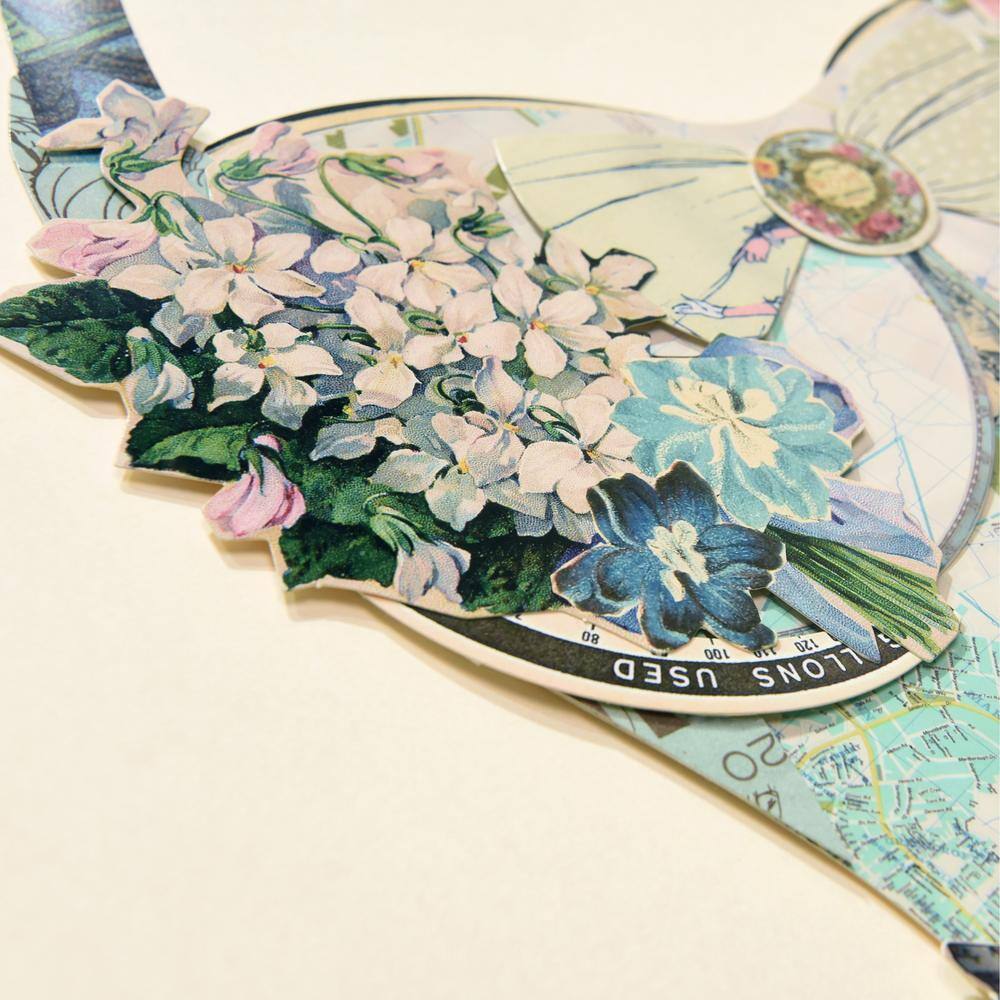 California Beach Floral Collage Framed Graphic Art, 25" x 33"