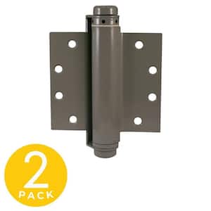6 in. x 4.5 in. Prime Coat Single Acting Barrel Spring Squared Hinge with Non-Removable Pin - Set of 2