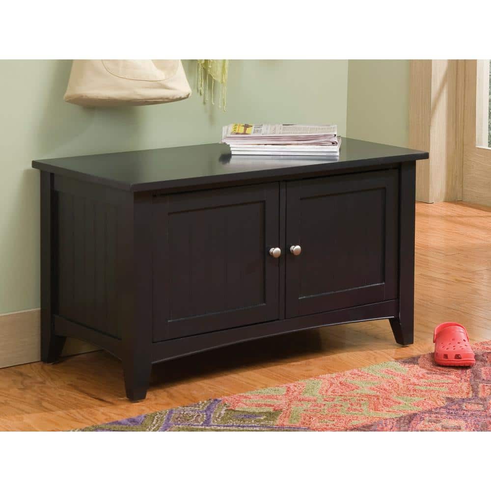 Charcoal Gray Shaker Cottage Hall Tree with Dual Storage
