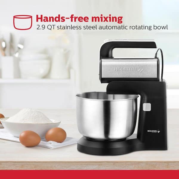 HOLSTEIN HOUSEWARES 2.9 qt. 5-Speed Hand and Stand Mixer with LED