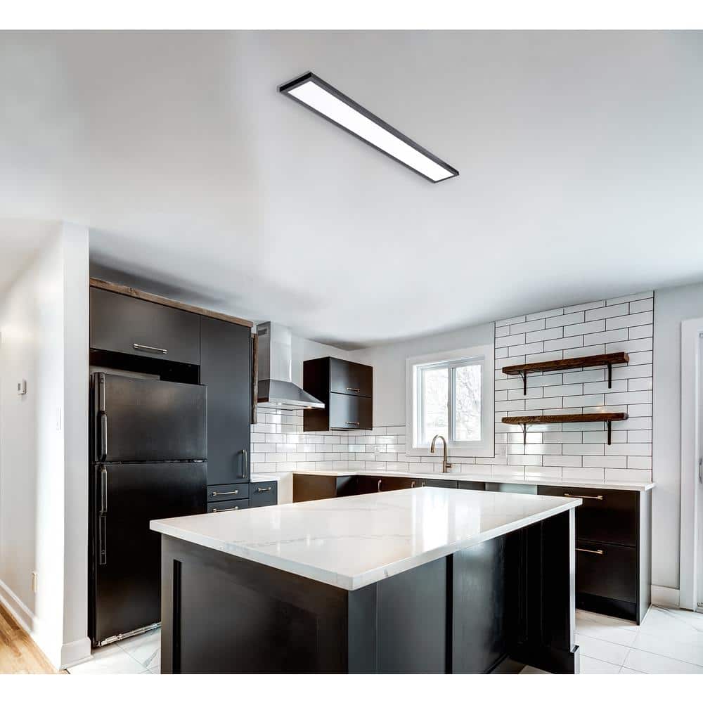 Delgado Black Steel 24" LED Linear Flush Mount